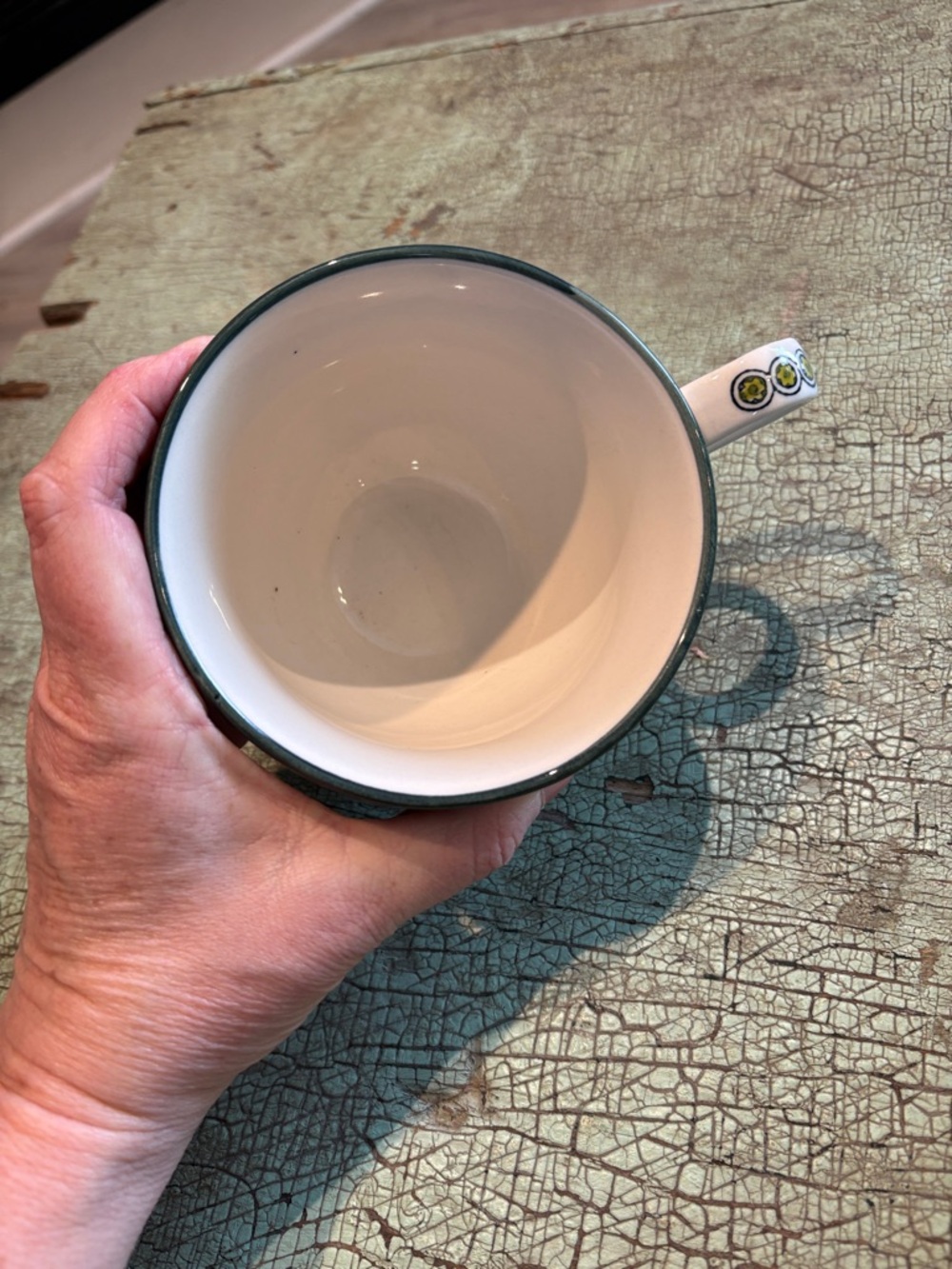 Anthropologie Kebaya Mandala Floral Footed Mug Boho Pedestal Cup - Picture 4 of 5